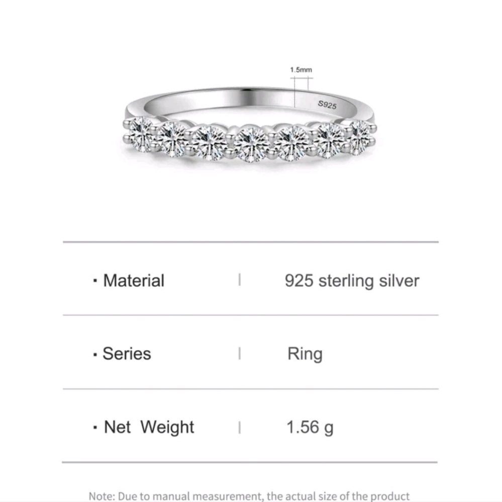 Sterling Silver Ring With Simulated Diamonds - image 4